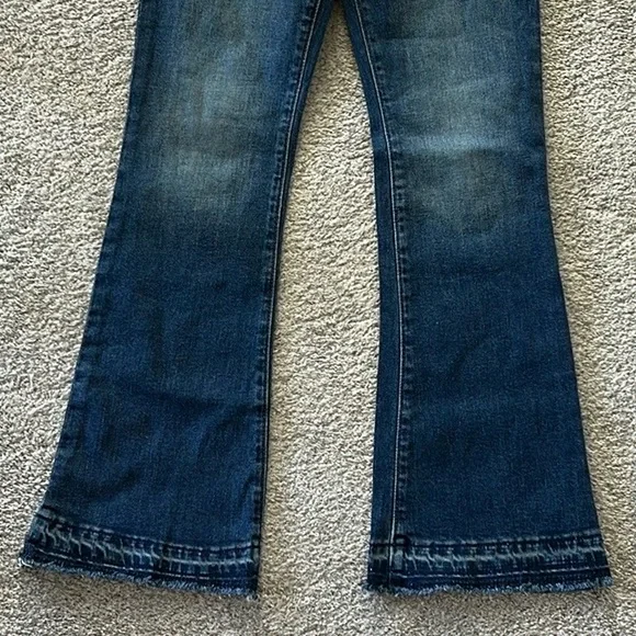 Girls GAP Dark Blue Flare Jeans - Picture 4 of 8